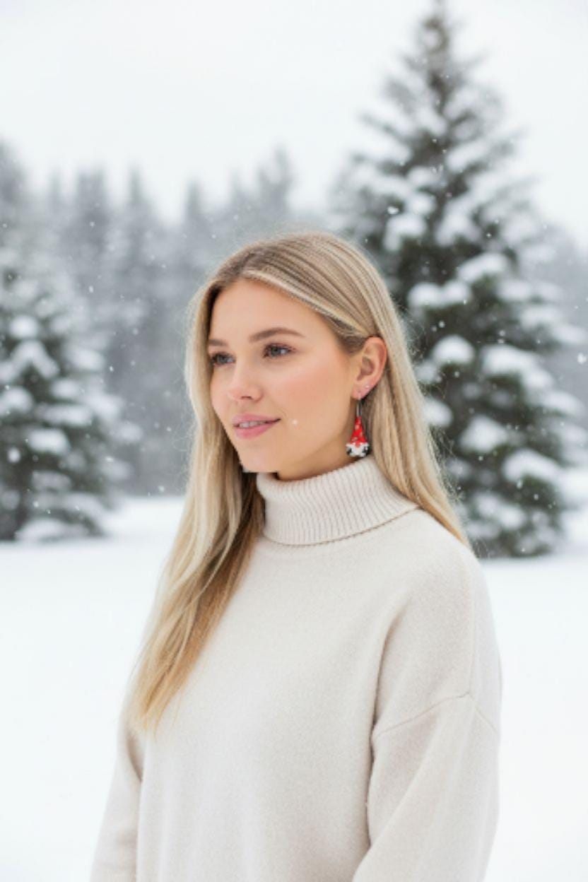Handmade Christmas Gnome Earrings | Festive Holiday Jewelry