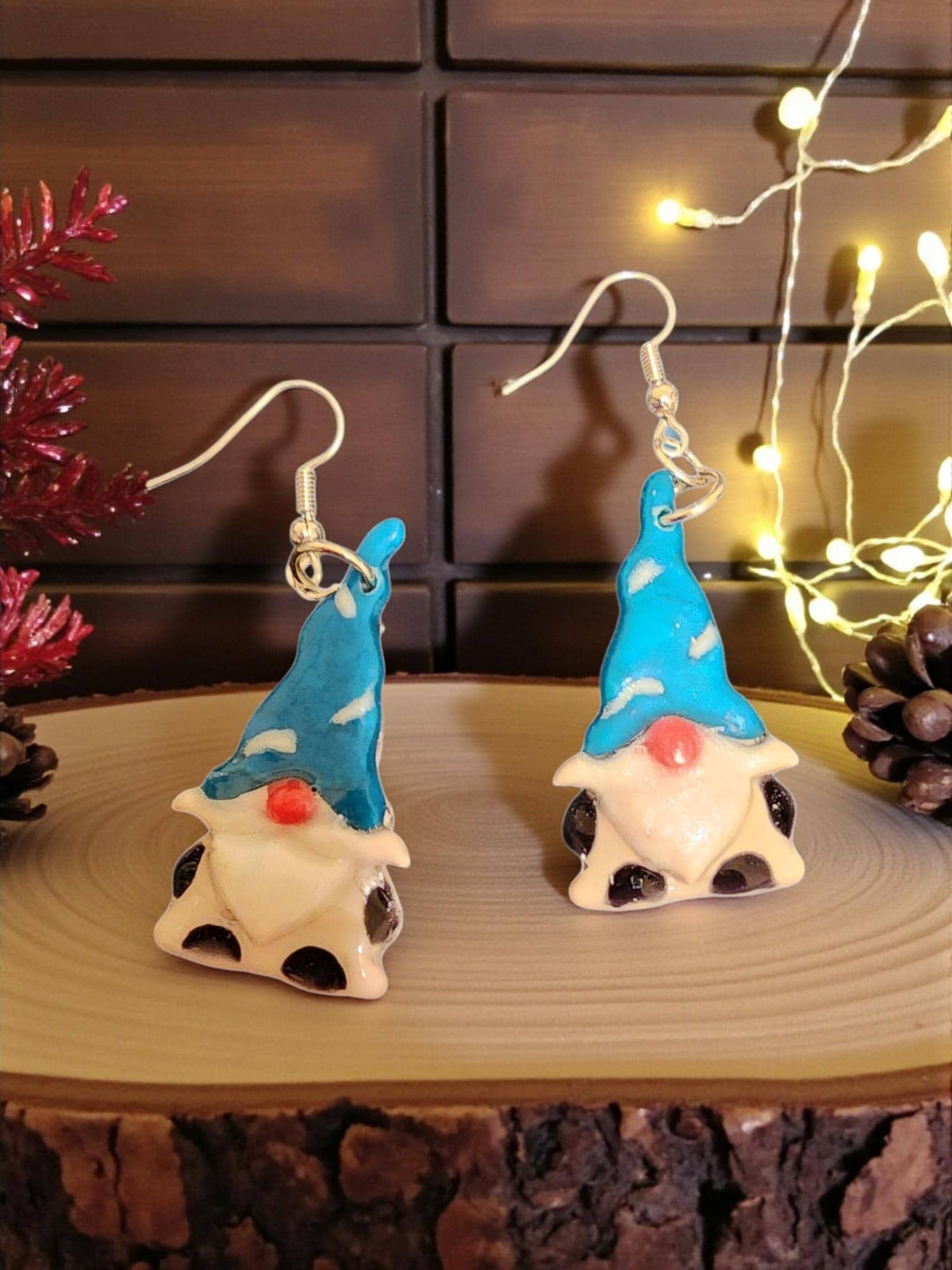 Handmade Christmas Gnome Earrings | Festive Holiday Jewelry