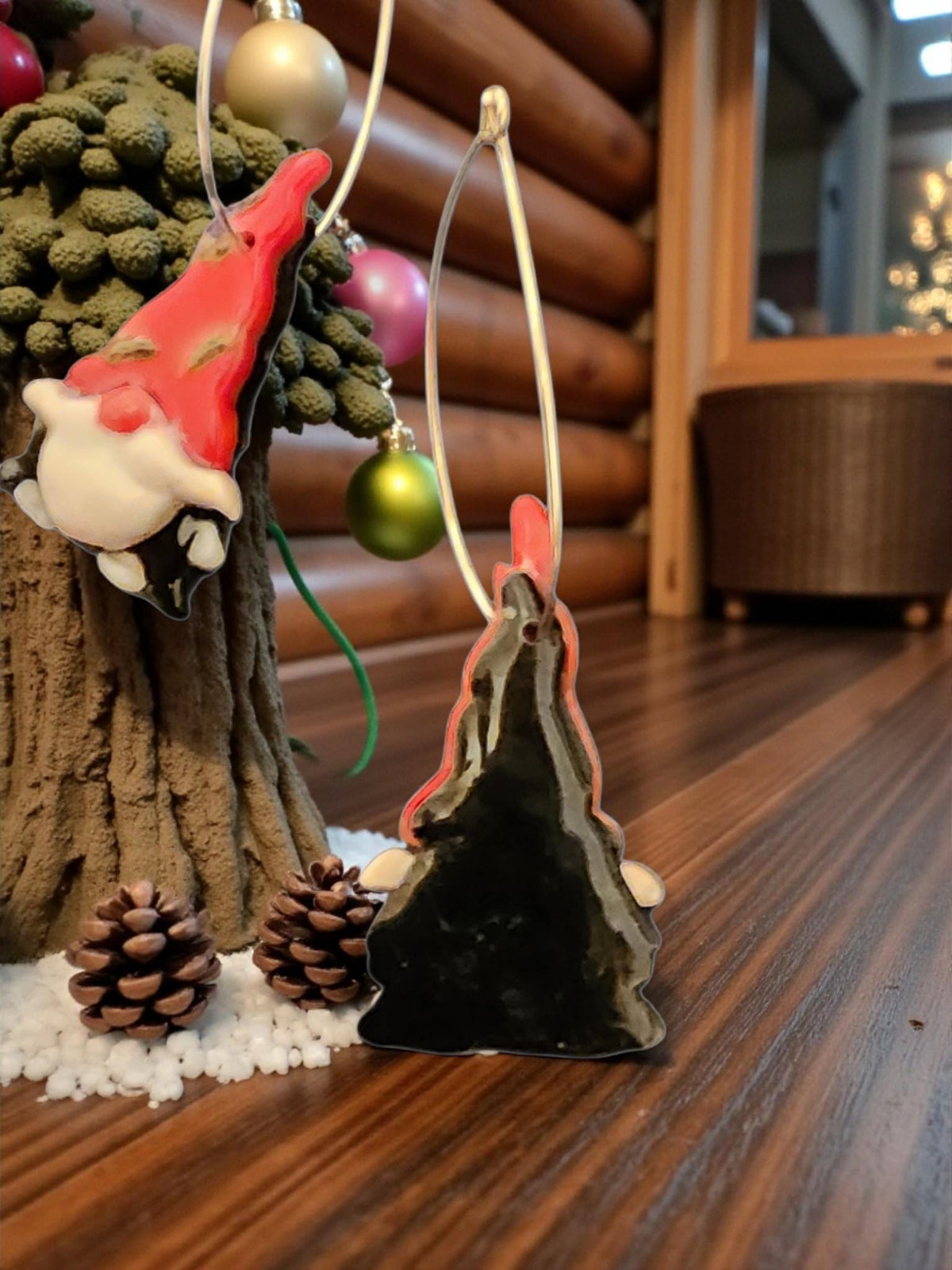 Handmade Christmas Gnome Earrings | Festive Holiday Jewelry