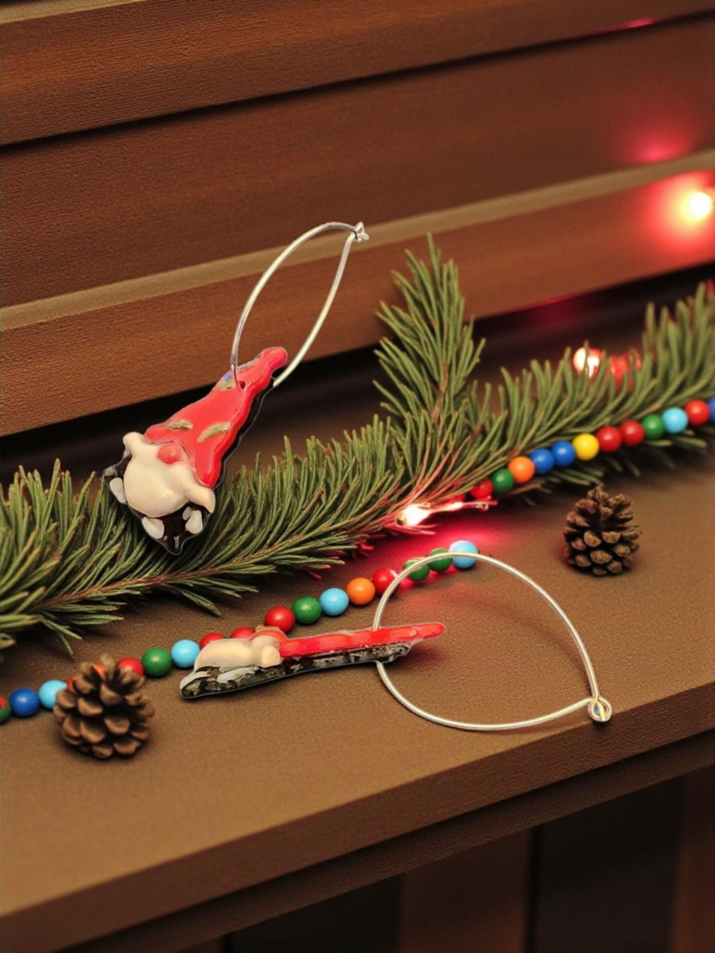 Handmade Christmas Gnome Earrings | Festive Holiday Jewelry