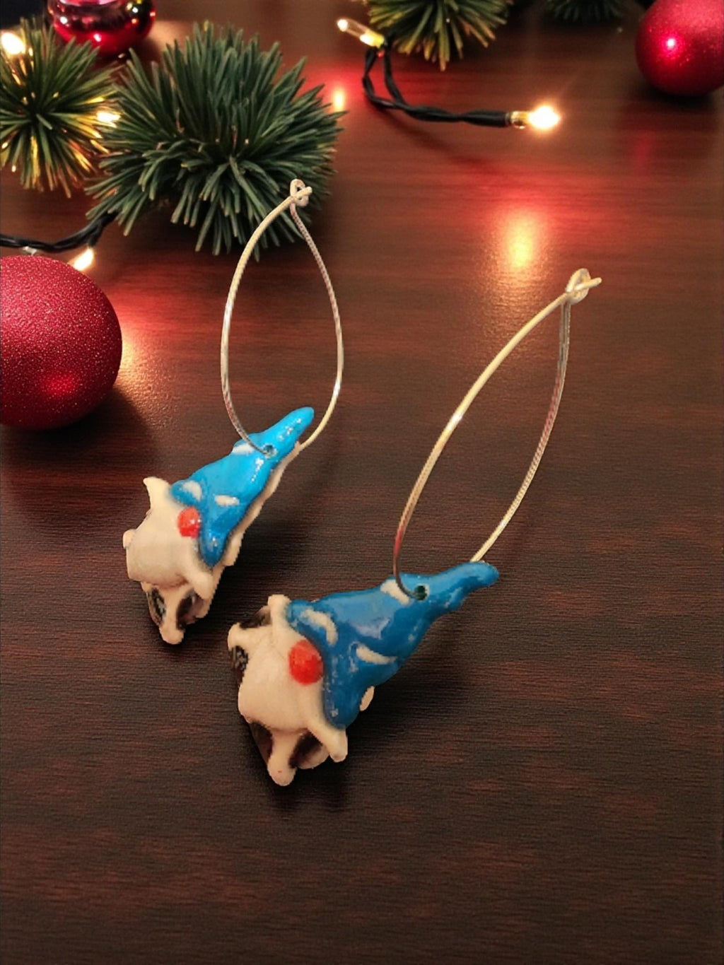 Handmade Christmas Gnome Earrings | Festive Holiday Jewelry