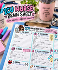 ICU Funny NurseBrain Sheet | Printable Critical Care Nursing Report Sheet | Digital Download