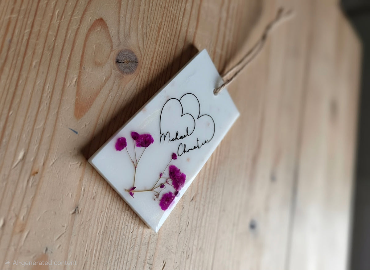 Personalized Wedding & Anniversary Resin Keepsake | Custom Names & Year