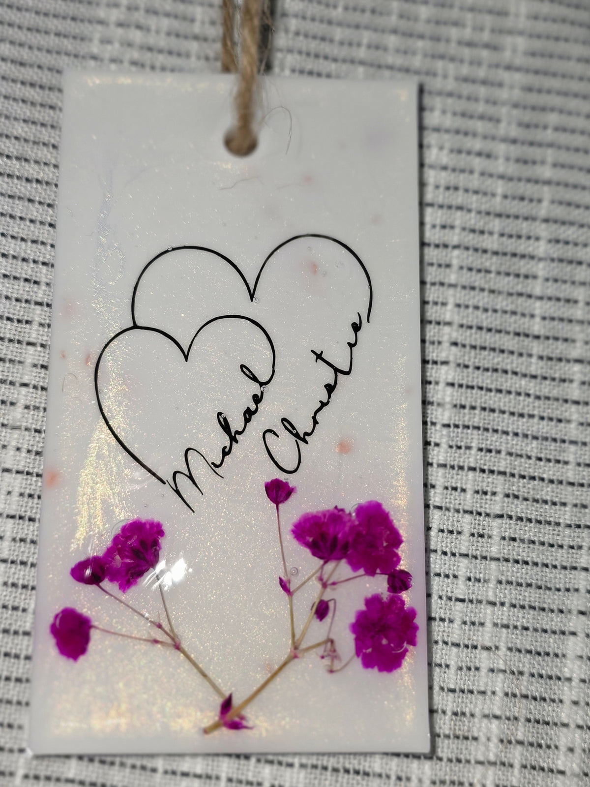 Personalized Wedding & Anniversary Resin Keepsake | Custom Names & Year